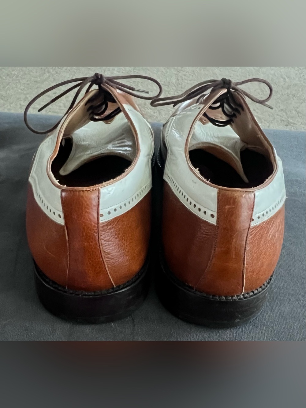 Mezlan Spectator Wingtip Oxfords Men’s US 12 Brown White Leather/Spain - Picture 14 of 16